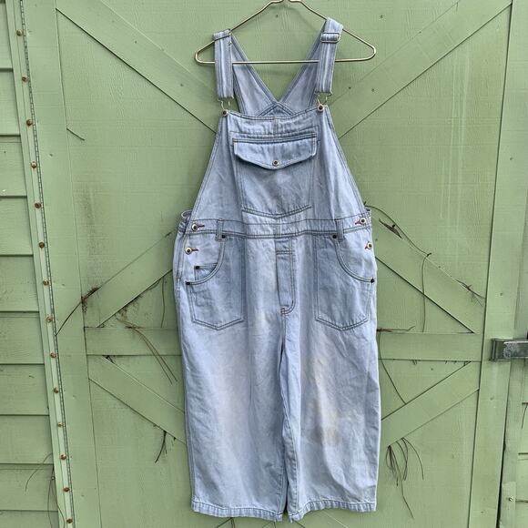 Carolina Blues Plus Overalls Women’s 38x20 Blue Denim Light Wash Bibs *READ DESC - Picture 1 of 16